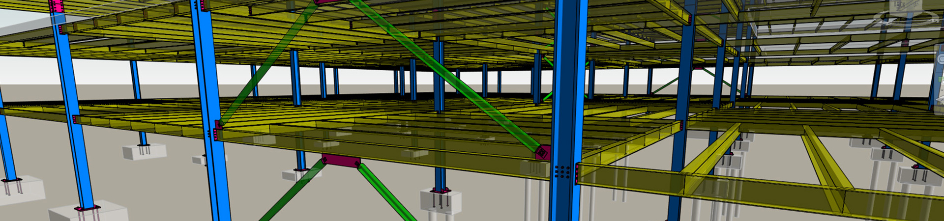 CAD drawing of connections in structural steelwork